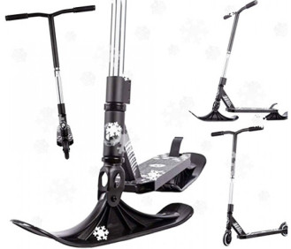 Трюковый самокат-снегокат PLANK CYCLE, черный