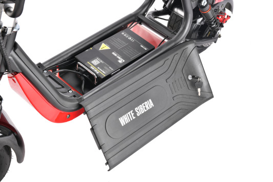 Электроскутер WHITE SIBERIA MINI R 1200W, черный